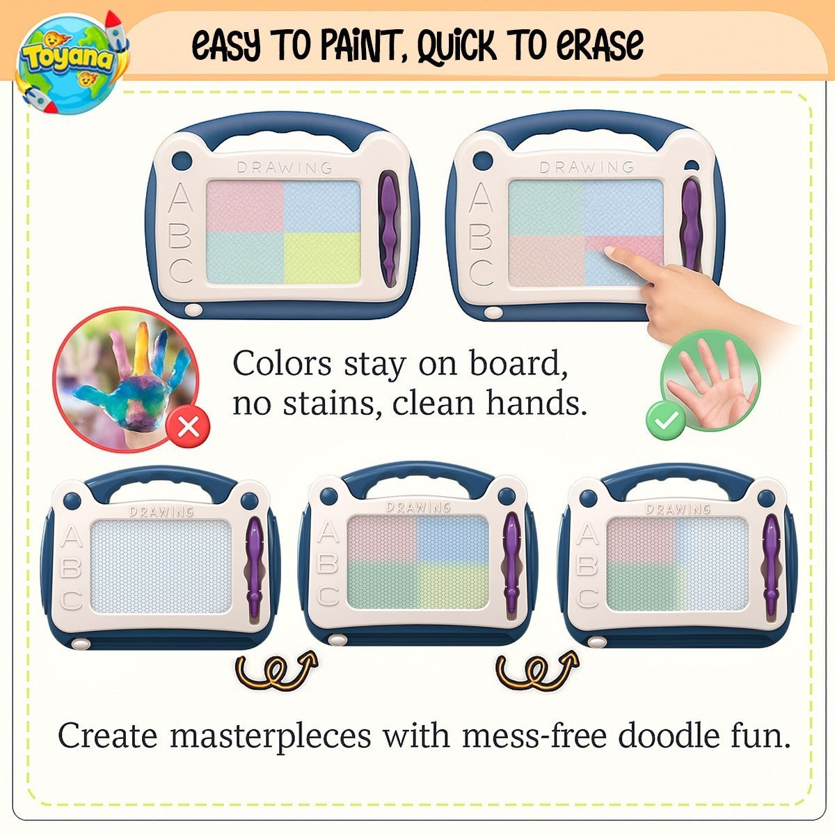 Kids Magic Drawing Board & Magnetic Slate Doodle Pad Early Learning Activity Toy