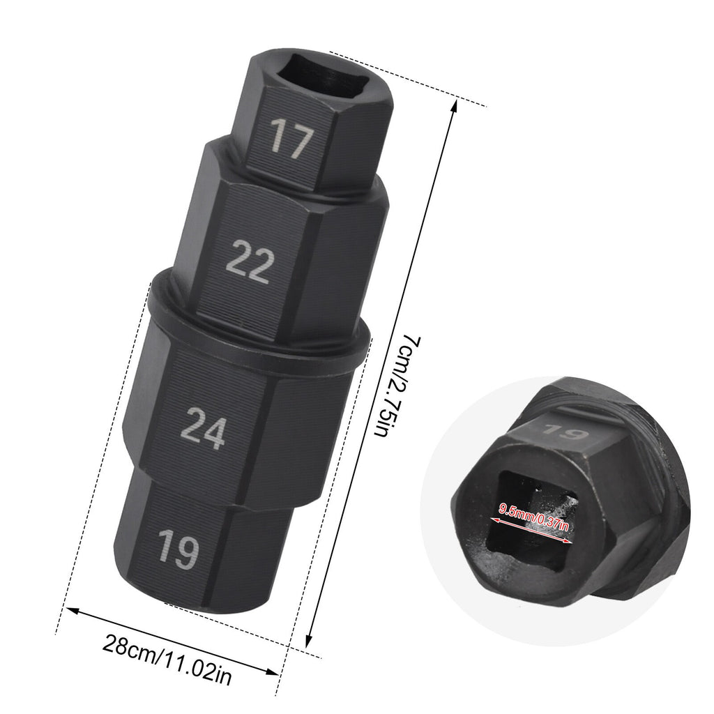 Motorcycle Front Rear Wheel Axle Spindle Tool Hex Key Socket 17 19 22 24mm