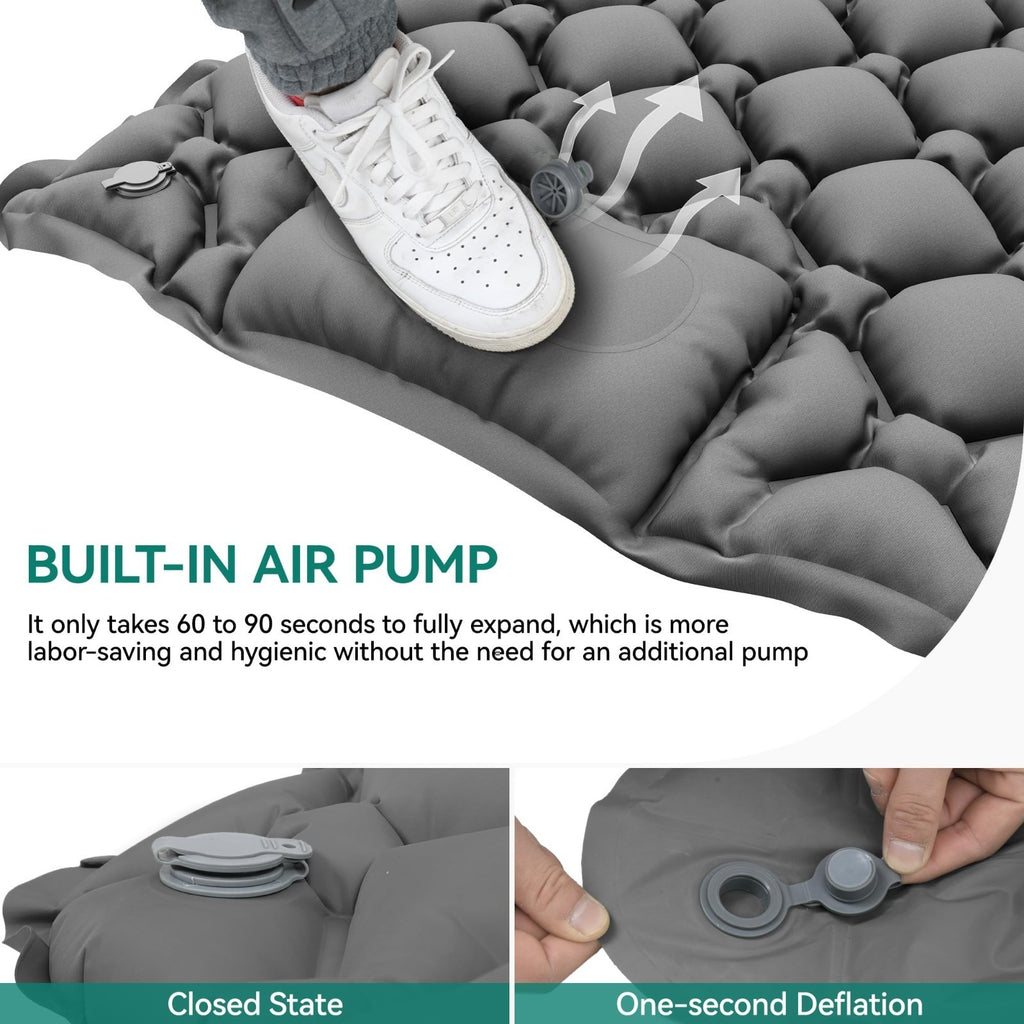 Inflatable Mat Camping Sleeping Self Inflating Air Bed Mattress built in Pump UK