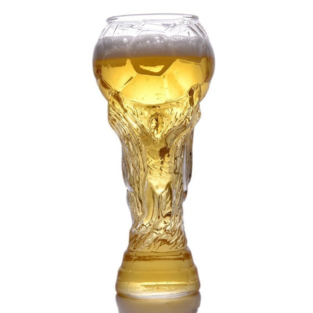 Football Trophy Beer Glass Cup 450 World Cup Shape Pint Bar Drinking Mug