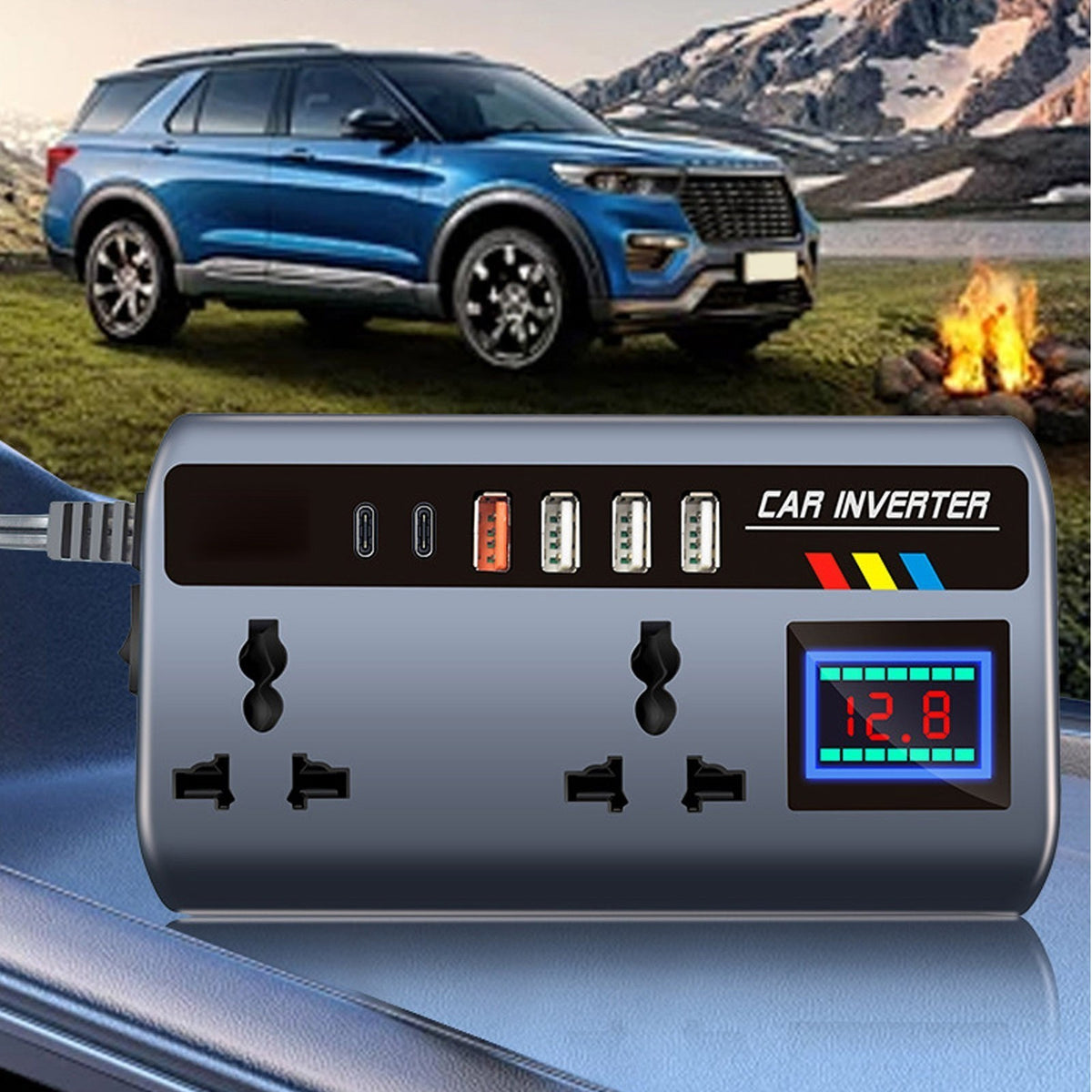 Car Converter Plug 12V 24V to 220V Portable Power Inverter Outlet