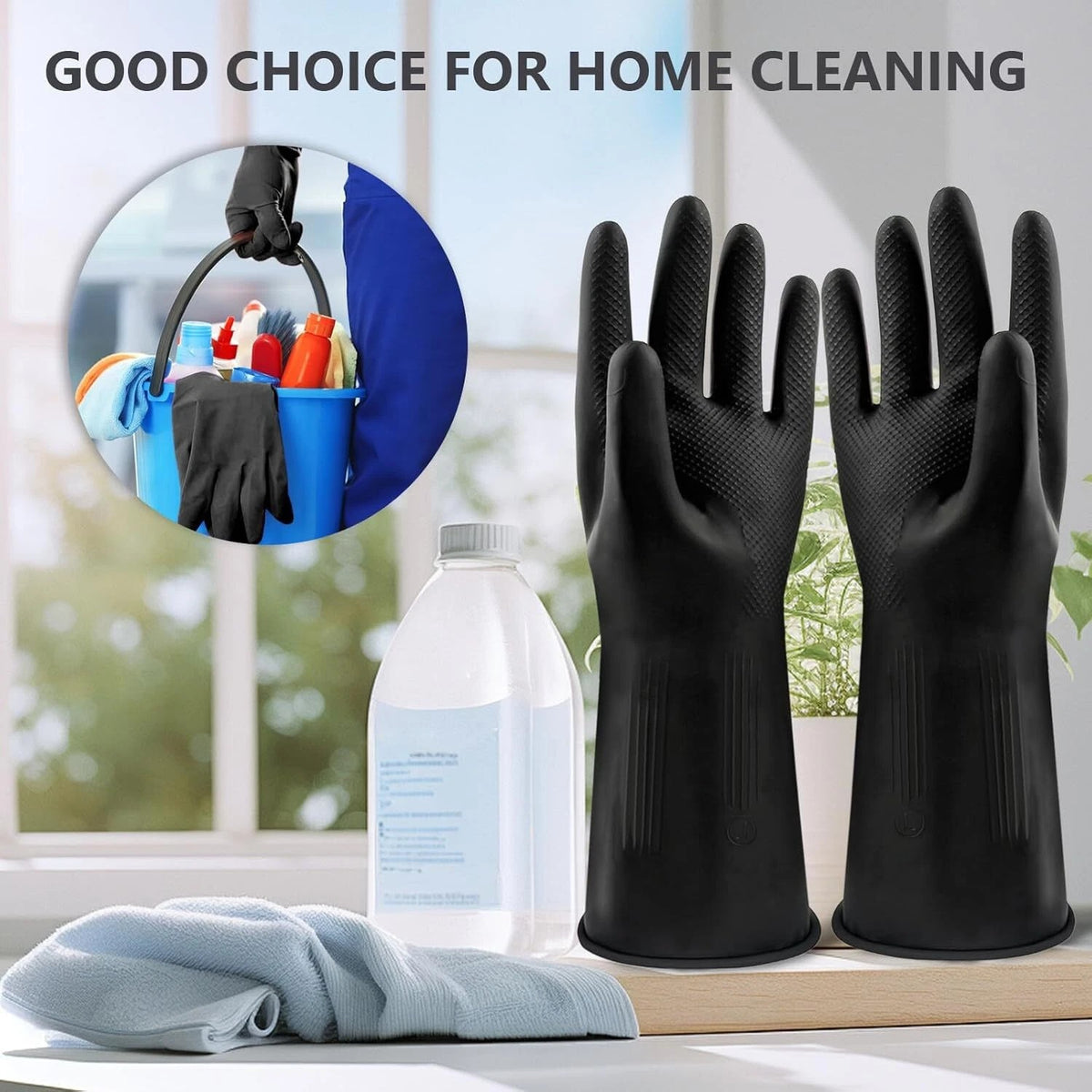 33cm Thicken Rubber Work Non-slip Bouncy Reusable Cleaning Gloves