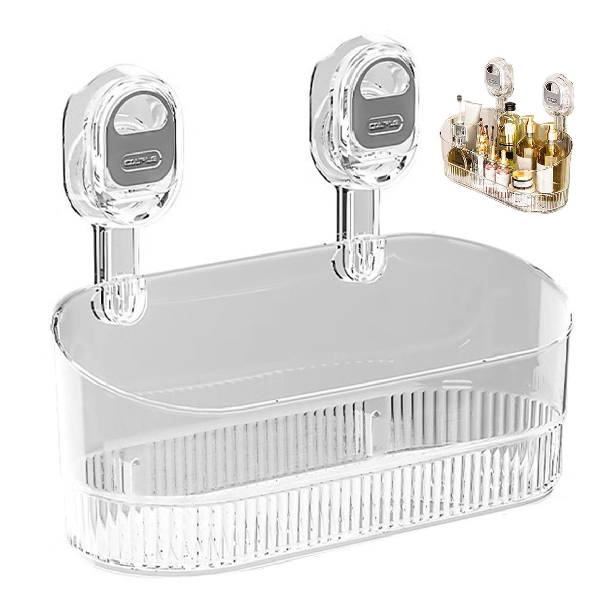 Bathroom Shampoo Storage Shelves Powerful Suction Cup Storage Rack for Bathroom