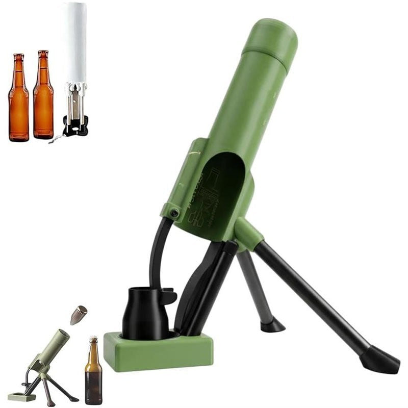 Beer Bottle Mortar Bottle Opener, Automatic Cap Launcher with Push-Down Action
