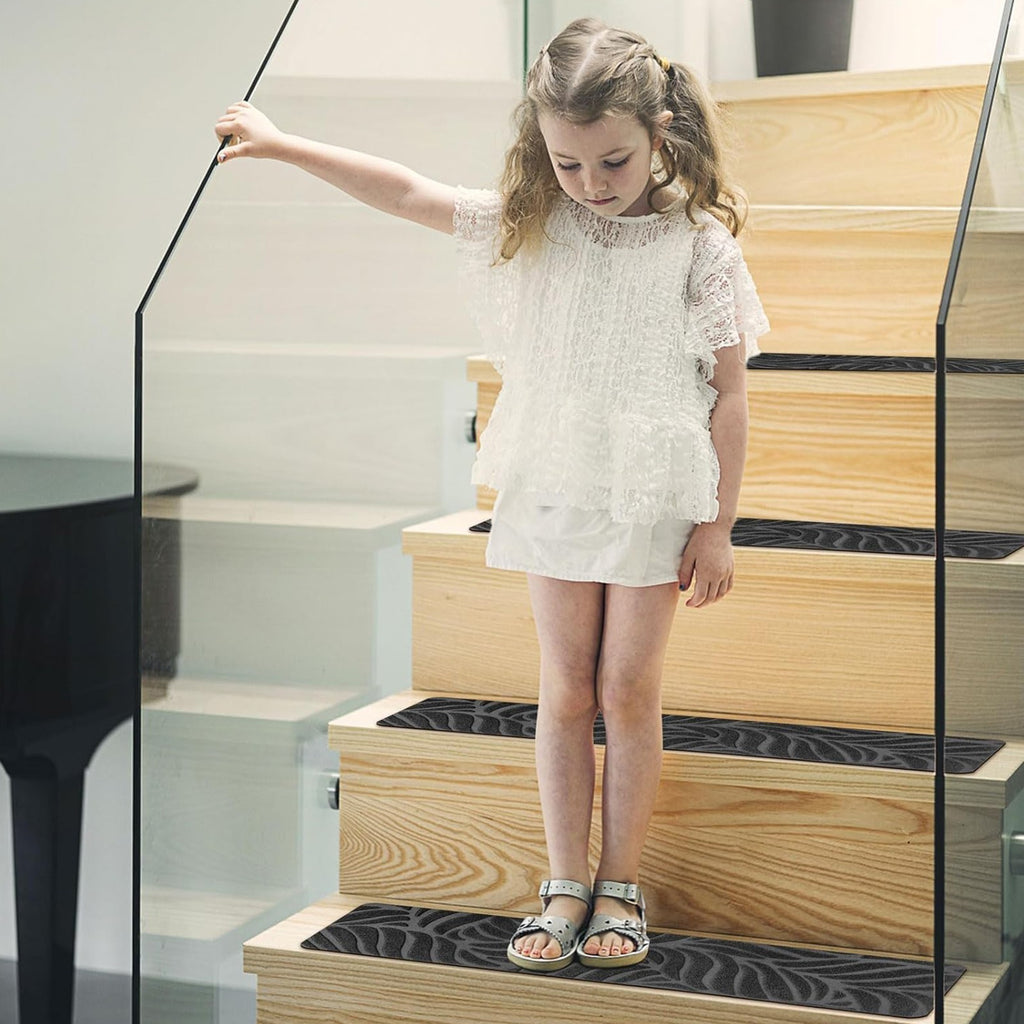 15Pcs Stair Pads Set Carpet Stair Treads Non Slip Adhesive Step Mats Home Decor