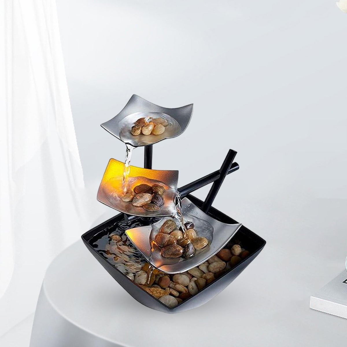 Tabletop Water Fountain USB Powered Water Feature for Indoor Feng Shui Decor