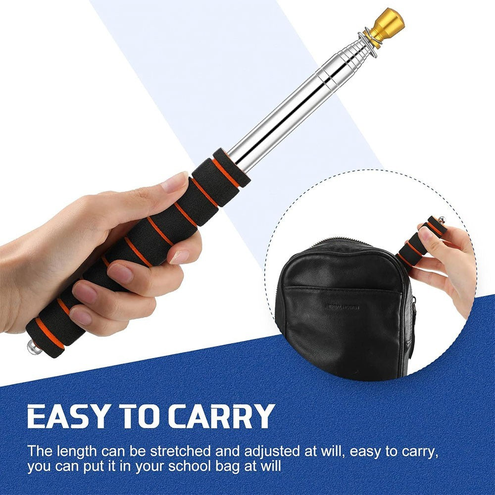 3m Telescopic Flag Pole Stainless Steel Handheld Portable Extendable Retractable