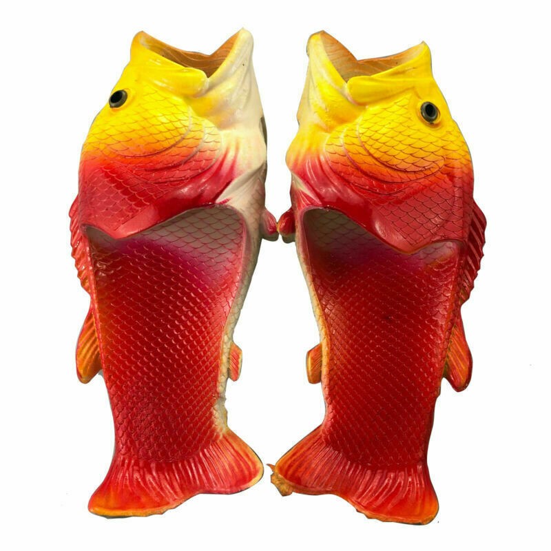 Unisex Funny Fish Shower Slippers Sandals Holiday Beach Flip Flops Slides Shoes