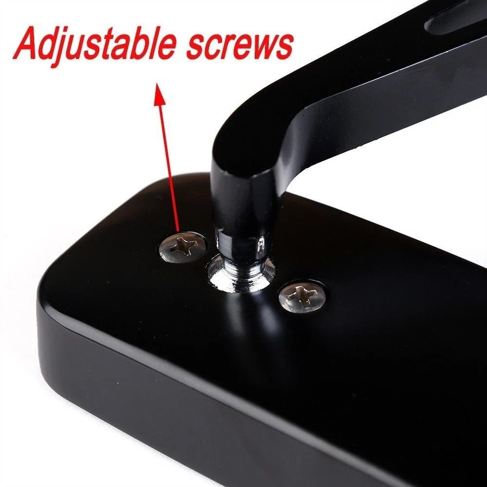 Black Rectangle Motorcycle Mirrors For Harley Cruiser Bobber Chopper Softail