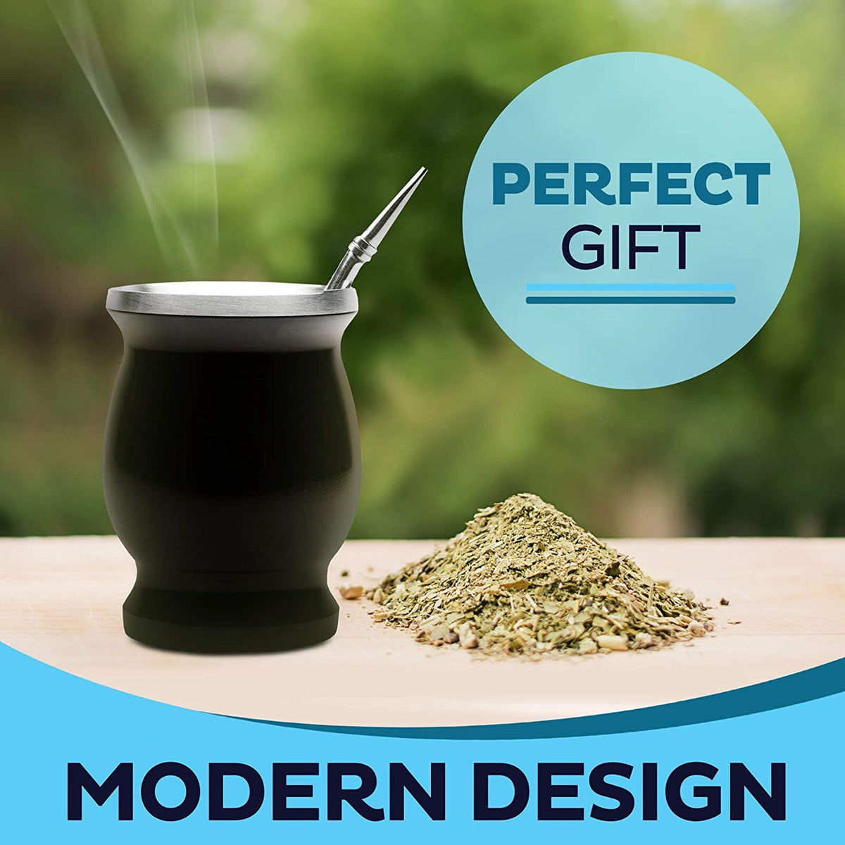 8oz Yerba Mate Gourd Set Double-Wall Yerba Mate Cup Bombilla Straw Mate Tea Cup