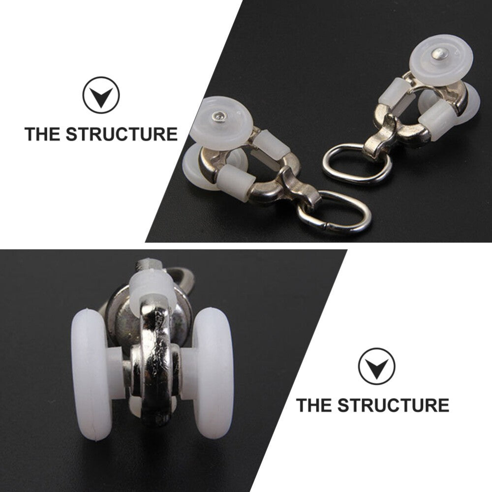 8pcs Heavy Duty Curtain Track Hooks Pulley Runners Gliders for Pergola Canopy