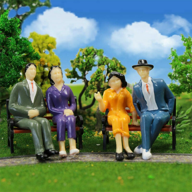 50pcs Model Train G scale Sitting Figures 1:25 Painted Seated People 7 Poses
