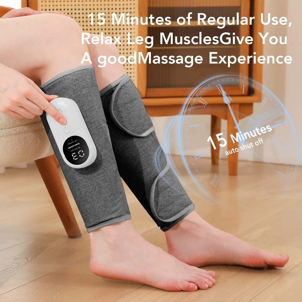 Air Compression Leg Calf Massager with Heat for Varicose Veins, Relieve Swollen