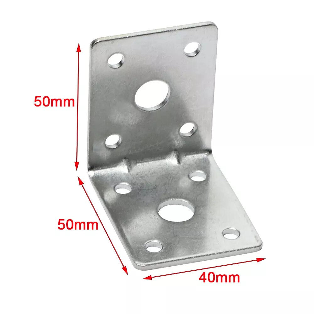 20PCS Corner Angle Bracket L shape Heavy Duty Right Metal Galvanised 2mm thick
