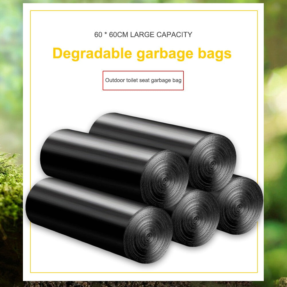 1-10*Portable Degradable Disposable Garbage Bags For Camping Folding Toilet