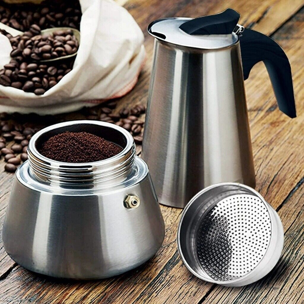 450/6000ml Moka Pot Espresso Maker Stainless Steel Stovetop Cafe / Coffee Maker