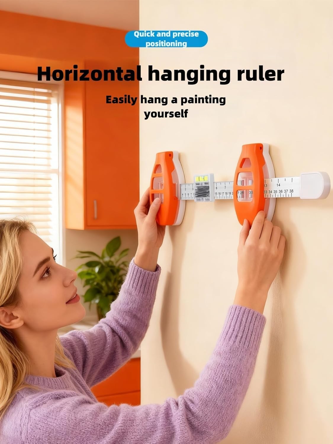 Hang Smart - Magnetic Leveling Ruler for Picture Hanging，Level Perfect