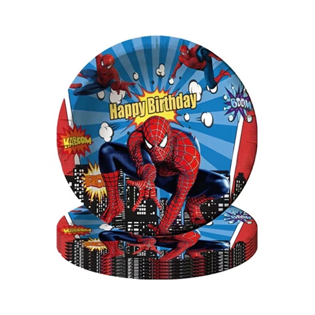 Spider Man Birthday Decorations Boys Party Tableware Plates Balloons Banner Set