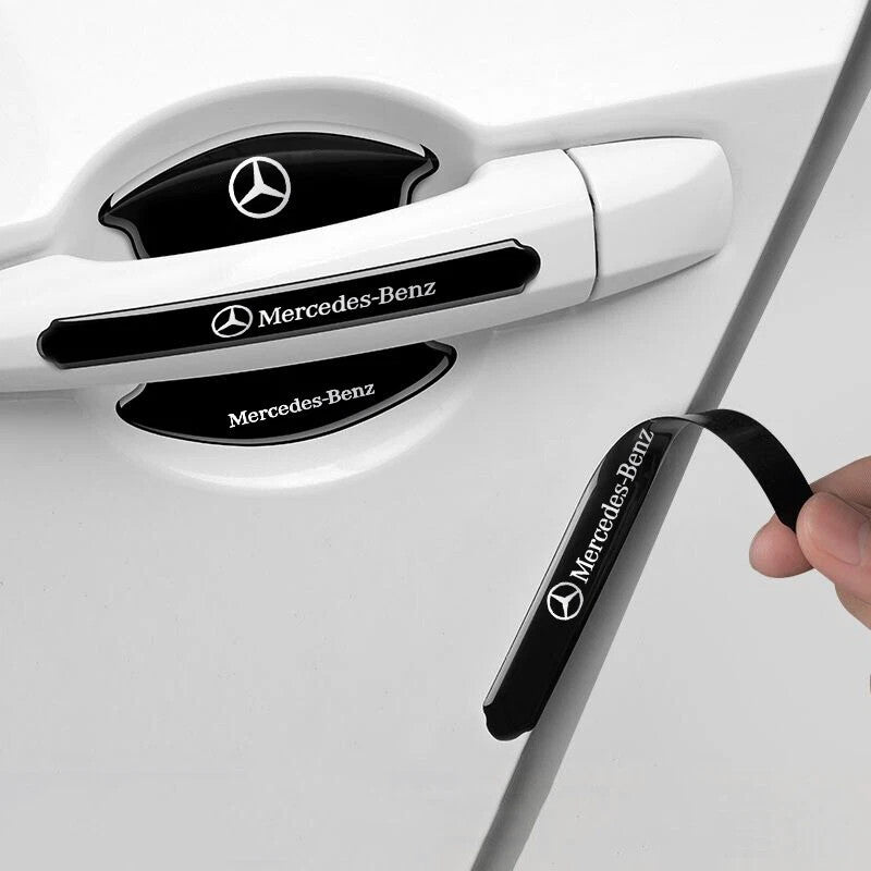 8pcs Black Car Door Handle Bowl Scratch Sticker Protector Film for Mercedes Benz