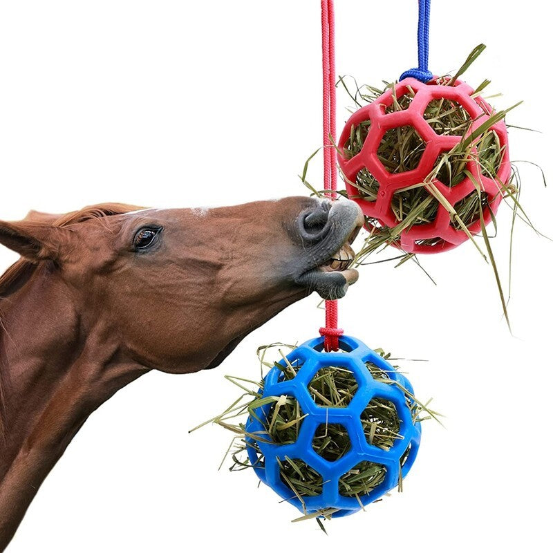 Horse goat Treat Ball Hay Feeder Toy for Hanging Food Toy for Stable Stress x 2