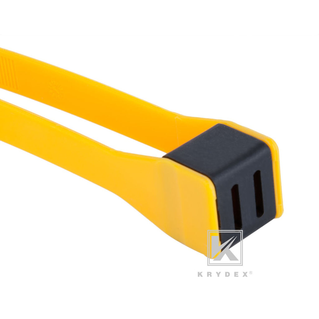 KRYDEX 3pc Tactical Tri-fold Disposable Restraints Plastic Handcuff Strap Yellow