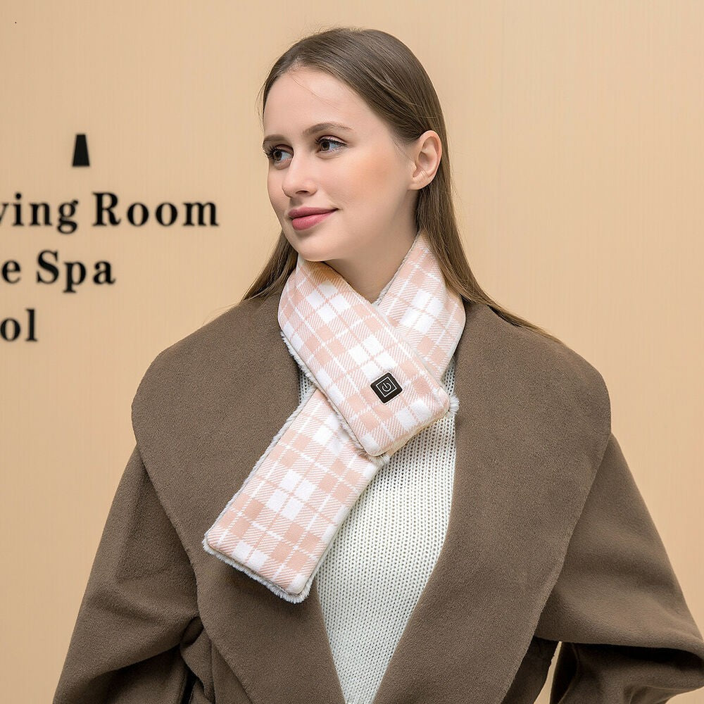 Electric Heated Thick Scarf Winter Neck Warmer Shawl Soft USB Heating Man Woman