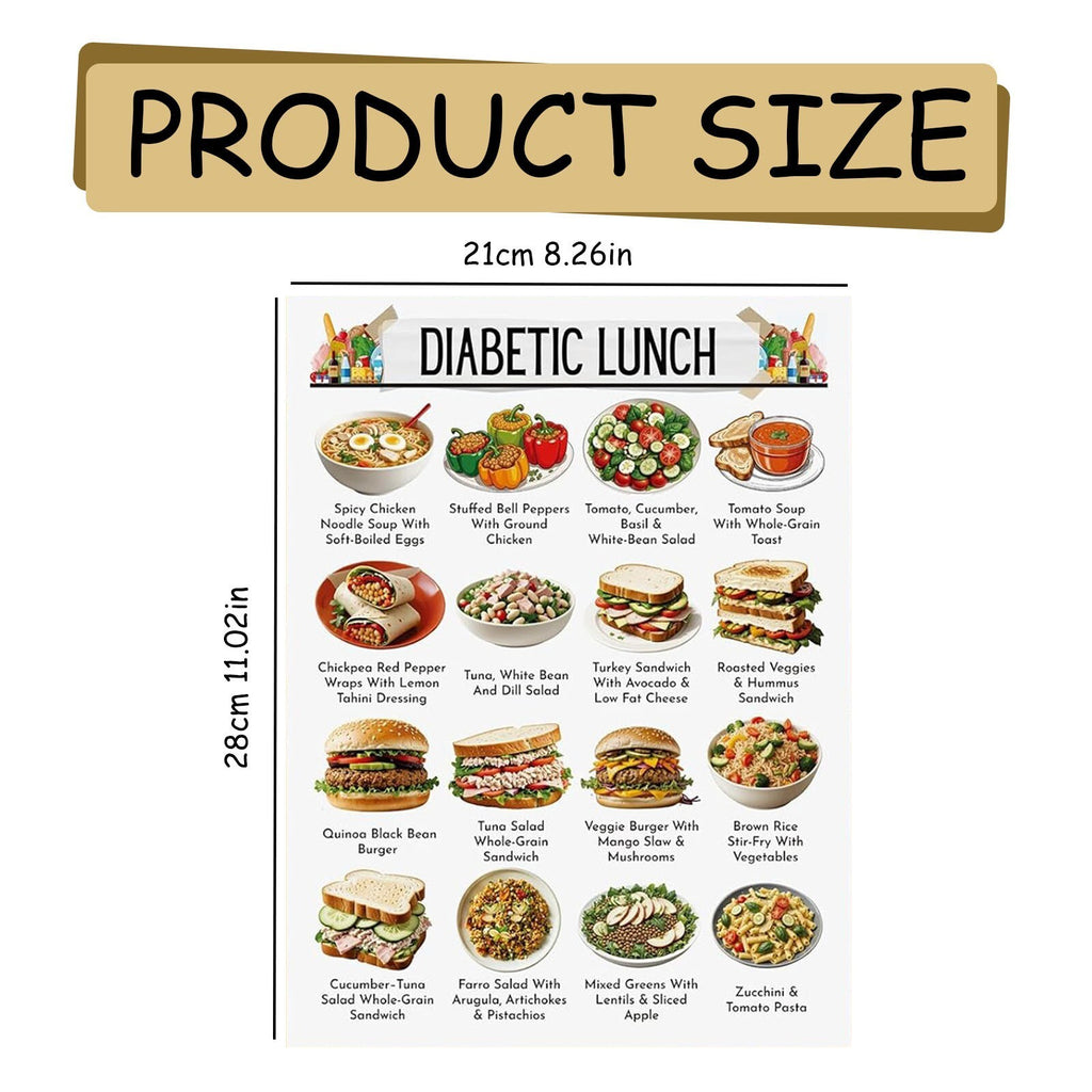 12PCS Laminated Diabetes Healthy Food List Meal Planning Reference Pamphlet