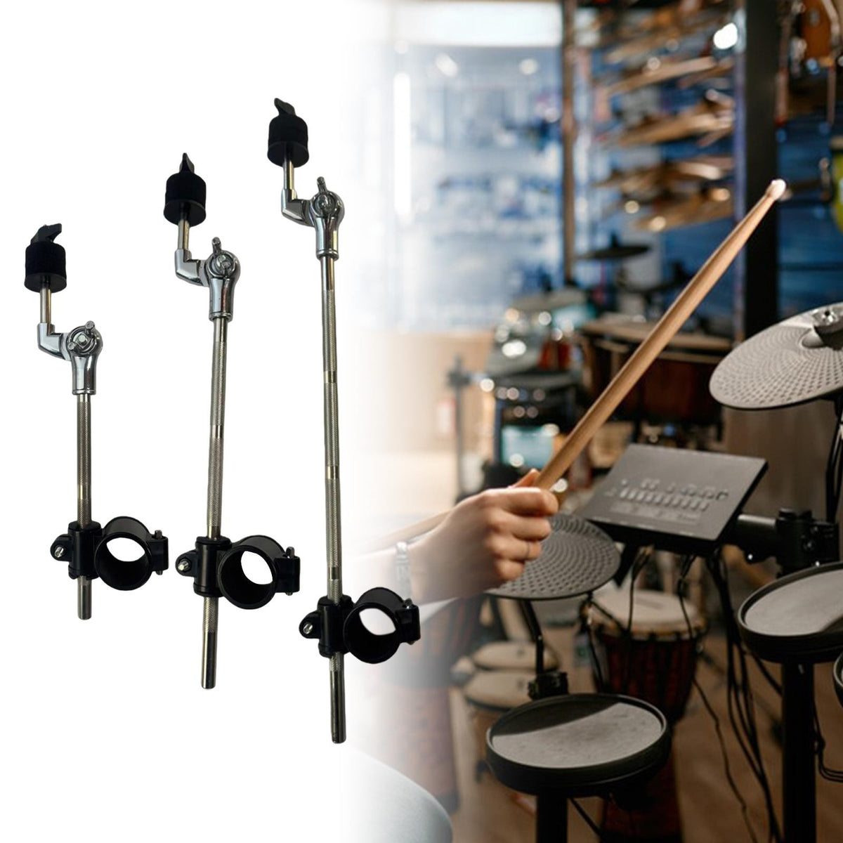 Electronic Drum Cymbal Stand Attachment Adjustable Arm Mount for Percussion