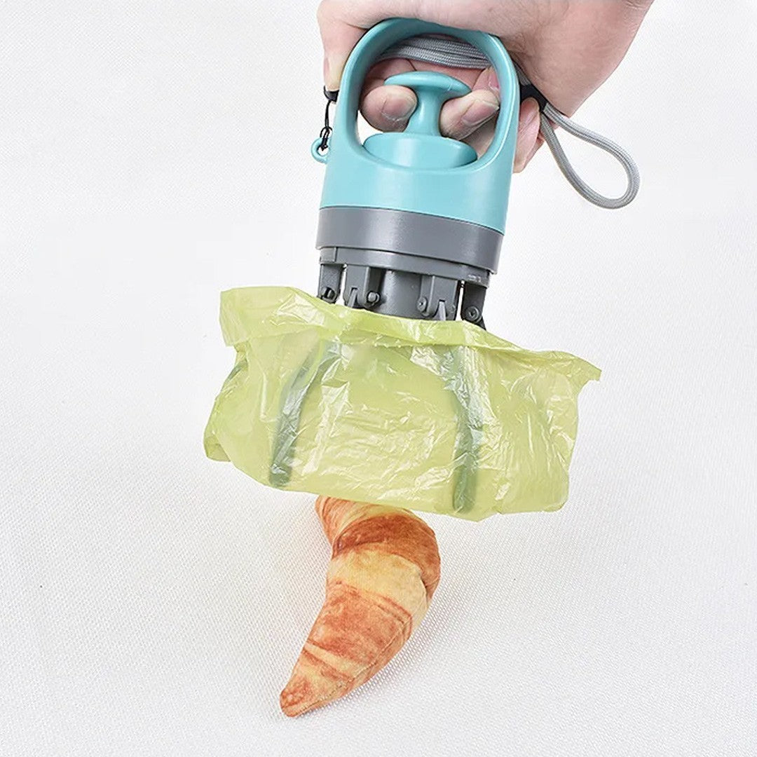 Portable Pooper Scooper with Bag No-Touch Lightweight Claw Poop Picker Catcher