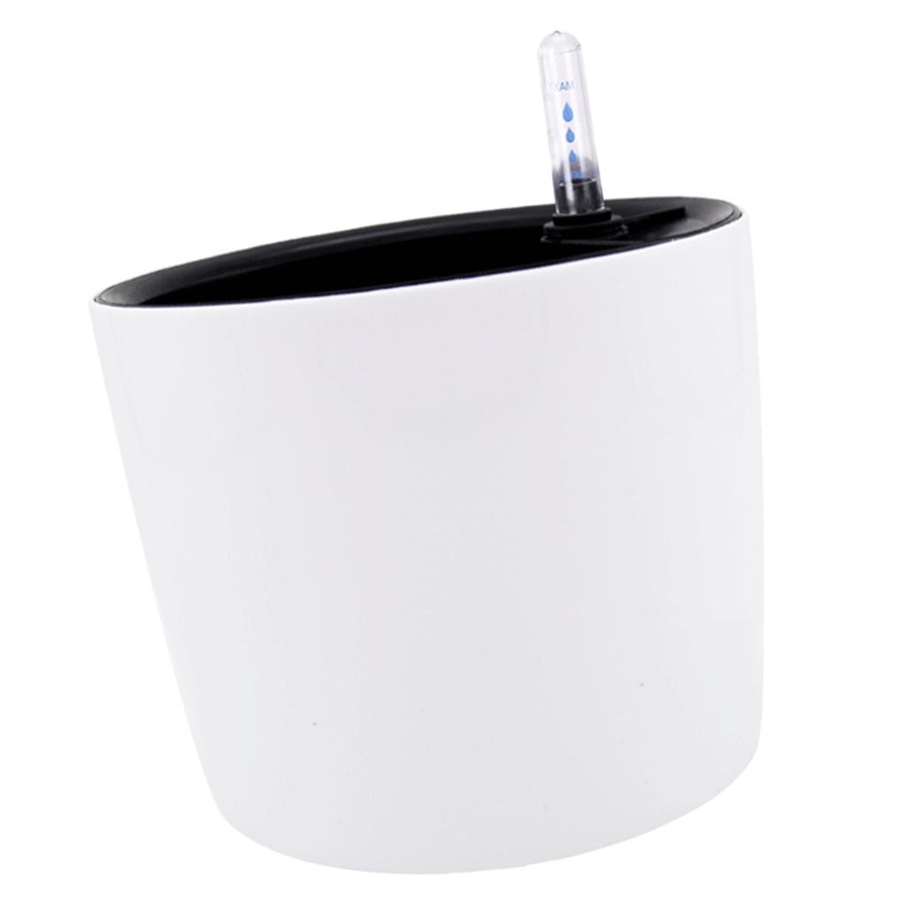 Round Self-watering Plant Flower Pot with Water Level