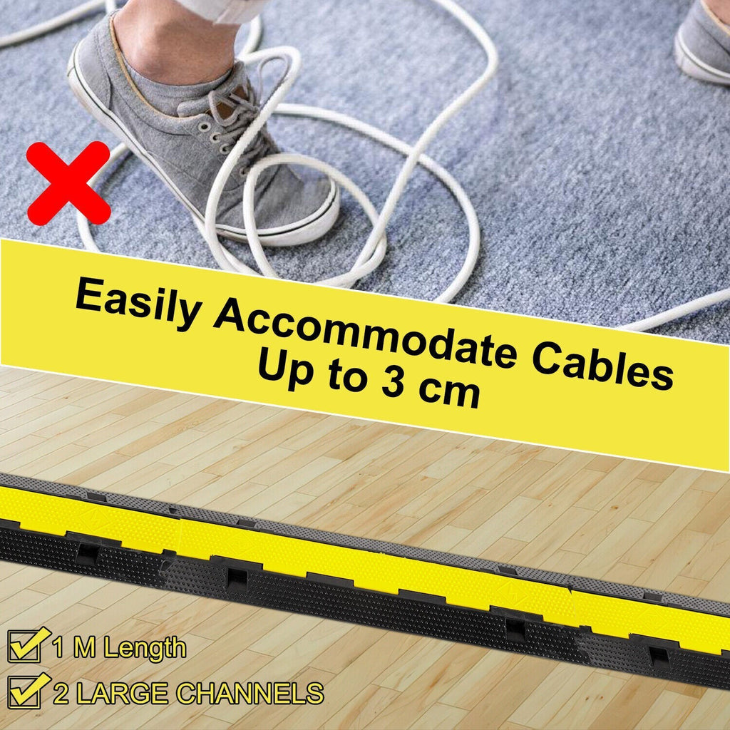 Heavy Duty 2 Channel Cable Protector Ramp 22000lbs Load Wire Cord Cover Guard UK