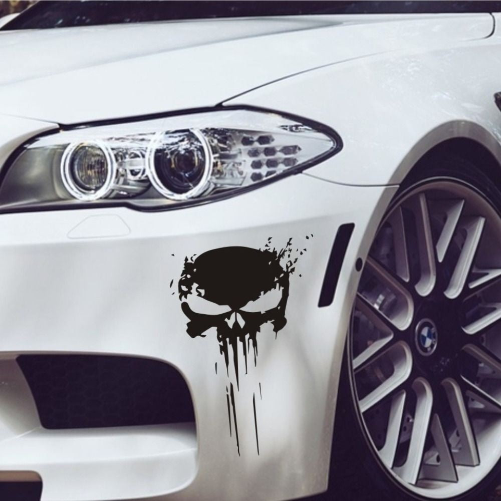 15*10cm Punisher Skull Sticker 3D Car Stickers Car Vinyl Reflective Sticker