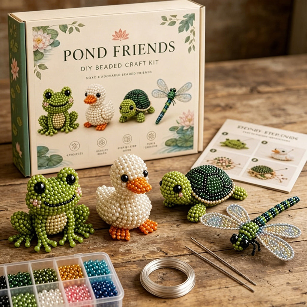 Tiny 3D Beaded Animal DIY Kit Cute Bird Animal Beading Craft Set Handmade Art UK