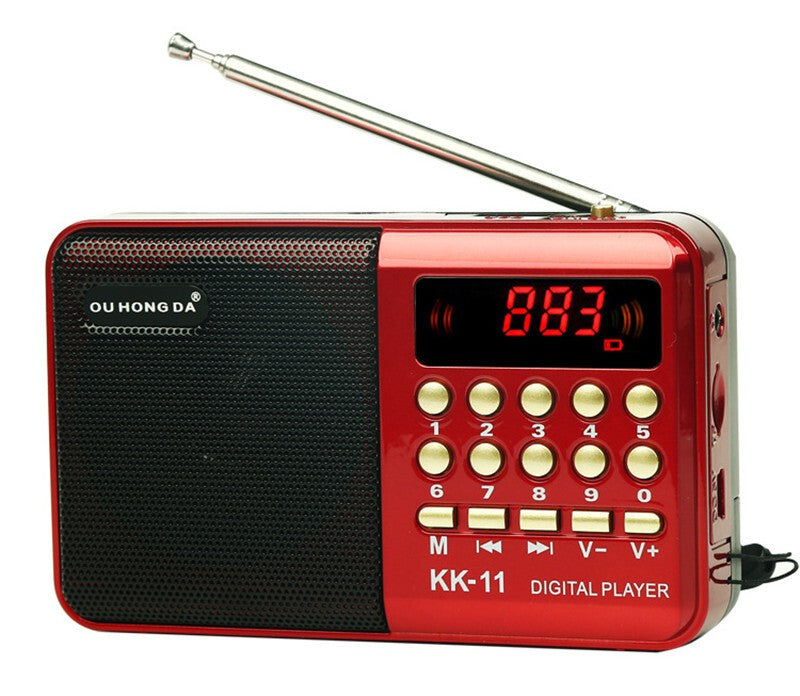 Rechargeable Mini Digital Portable Radio USB FM MP3 Music Player SD Card Speaker