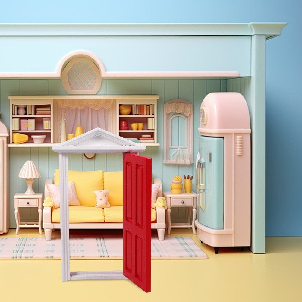 Tiny House Door Model Mini Decor Miniature Furniture for Dollhouse