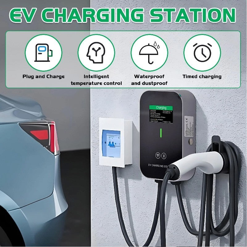 Car Charge Type 2 Electric Car Charging Station 32A 7KW EV Charger With 5M Cable