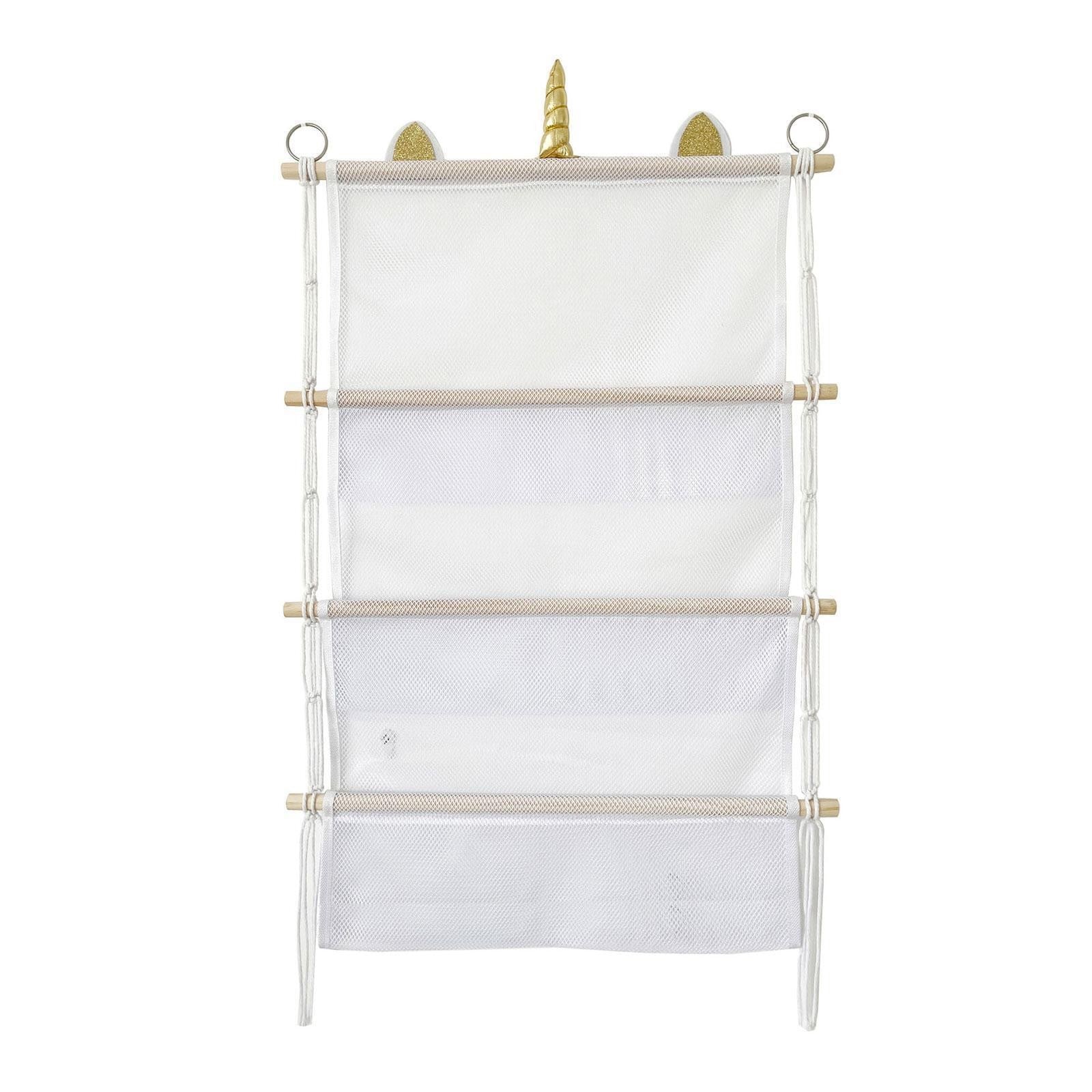 Wall Hanging Toy Organizer 3 Tier Plush Toy Storage Net for Nursery Bathroom