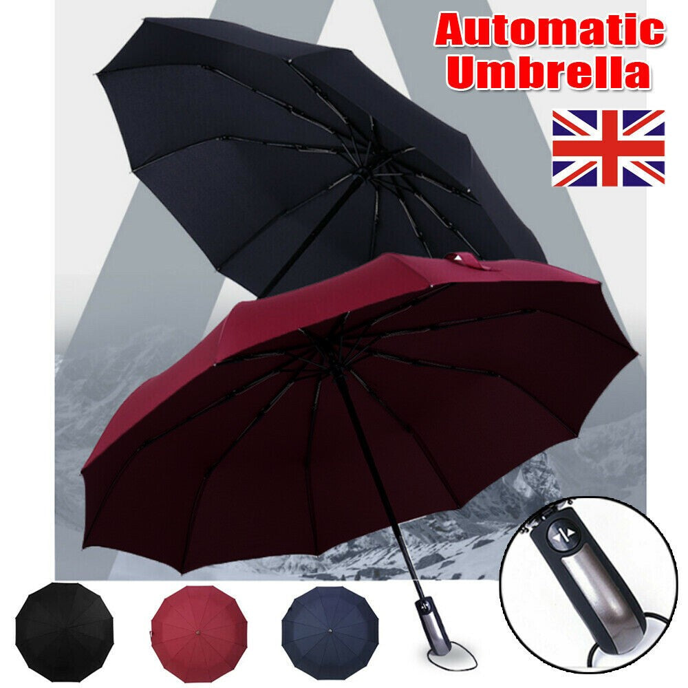 Double Wind Resistant Strong Automatic Open&Close Folding Canopy 10 Rib Umbrella