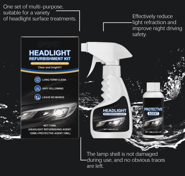 Q4 Headlight Restoration,Automotive Tourgoing Headlamp Restoration Fluid Kit