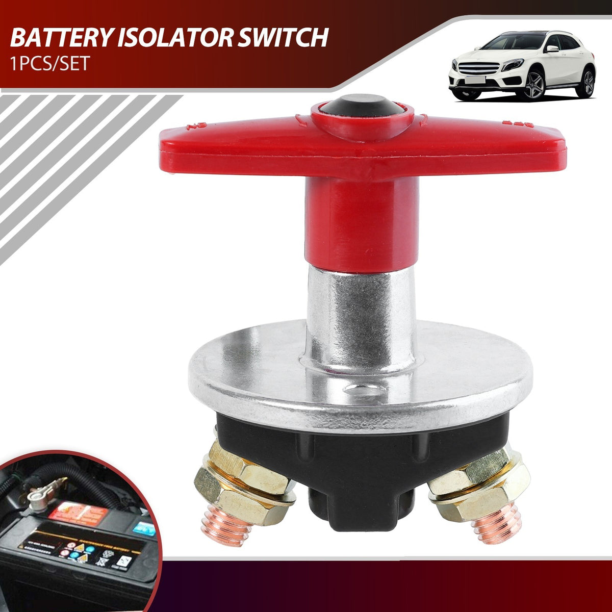 Fixed Key Battery Isolator Cut Off Car Kill Switch 1500 Amp 12v/24v Heavy Duty