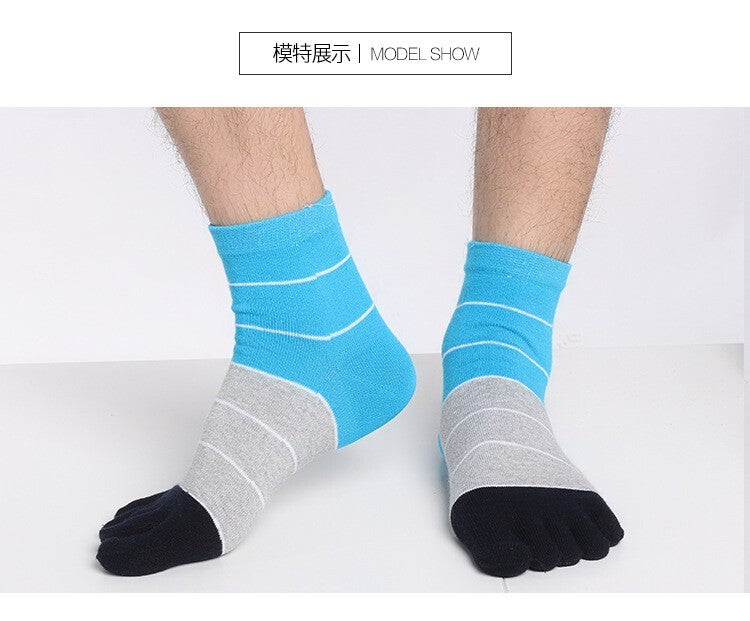 5 pairs Men's Cotton Five Finger Toe Socks Breathable Comfort Thermal Size 7-11