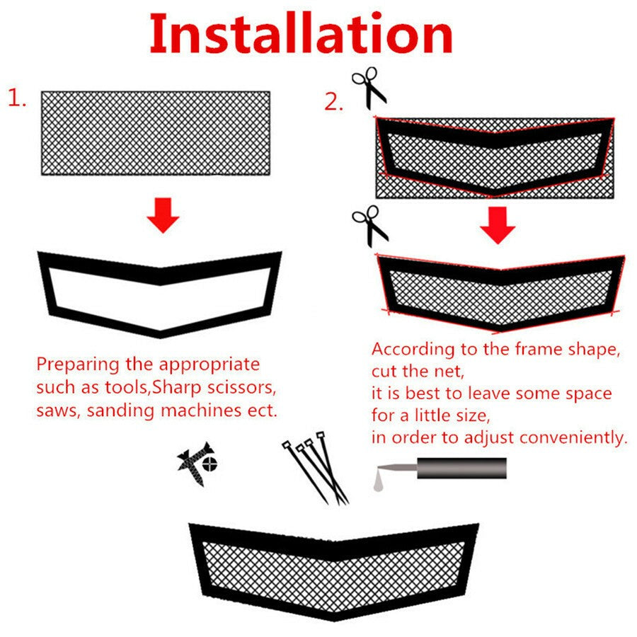 Silver Aluminium Racing Grille Mesh Vent Car Tuning Grill 100cm x 33cm