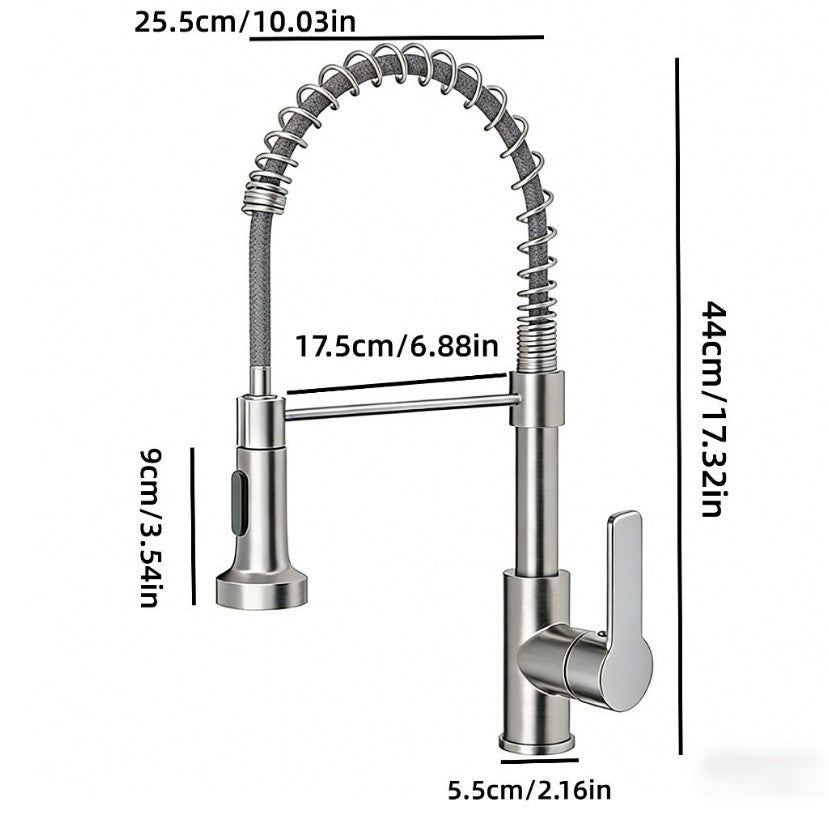 Modern Monobloc Pull Out Kitchen Mixer Tap Dual Spout Spray Single Lever 360°🔥