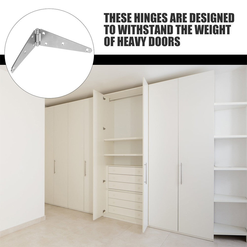 2 Pcs Stainless Steel Hinges Outdoor Hardware Gate Heavy Duty Strap