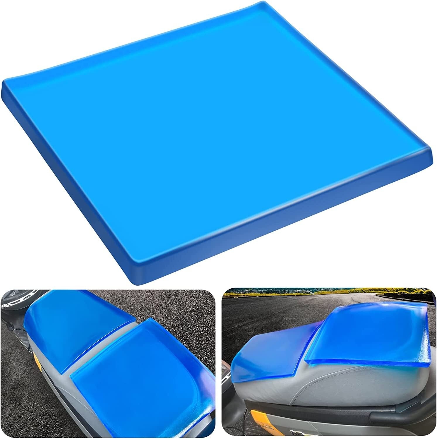Motorcycle Seat Gel Pad Shock Absorption Mat Soft Cushion Blue (25x25x2cm) UK