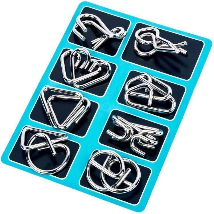 24 Pcs Metal Wire Puzzle Logic Brain Teaser Set, Classical Mini Metal Puzzle
