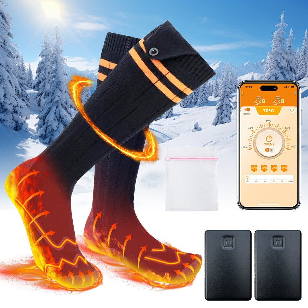 Electric Heated Socks Rechargeable W/ 10000mAh Battery Unisex Winter Foot Warmer