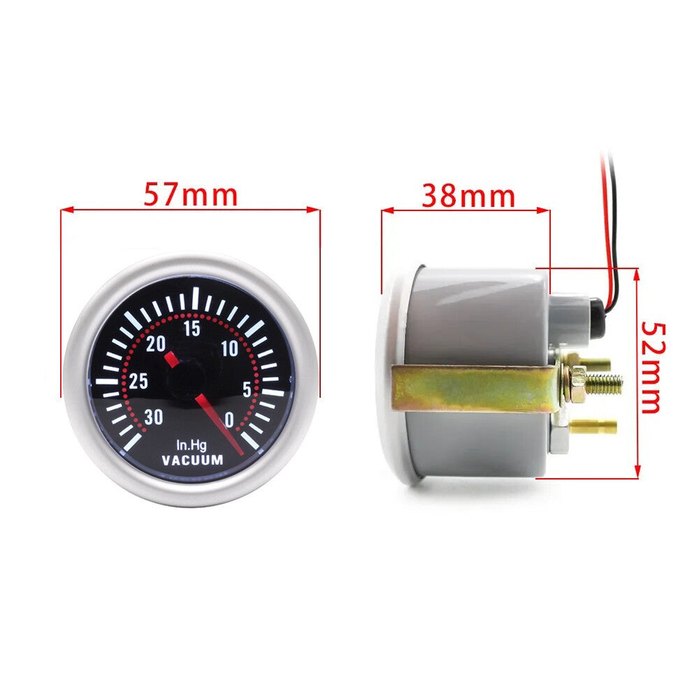 2" inch 52mm Car Motor Universal Black Face LED 0-30 Vacuum Gauge Meter