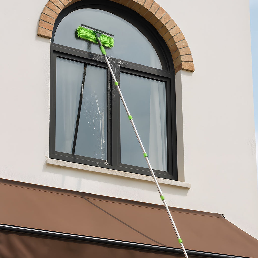Extendable Telescopic Window Cleaner 2 in 1 Glass Washing Squeegee Tool