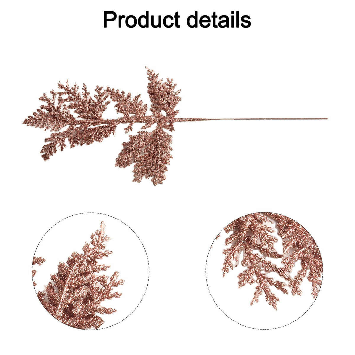 Artificial Leaves Garland Christmas Tree Decor 5pcs Rose Gold/Silver/Gold/Red